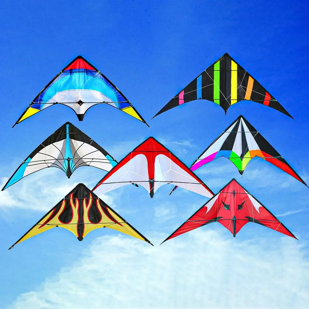 Kite Colorful Large Sound 1.2M Triangle Stunt Kite for Children Triangle Dual Line Stunt Kite outdoor sports Toys for Kid Gift