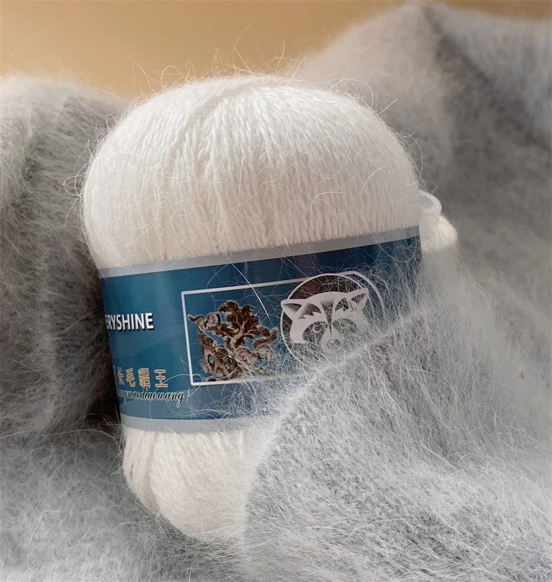 Mink Fur Yarn for new Yarns for Knitting and Crochet 2-Ply Lace T Shirt Yarn for Hand Knitting Needlework 1 2025 Skein 340 M 50+20g