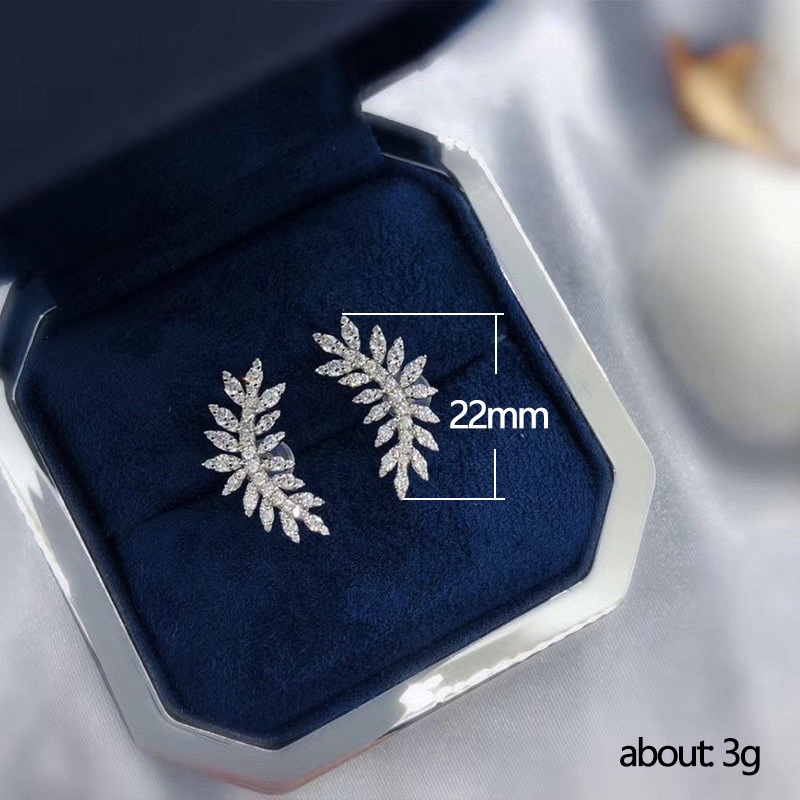 Cubic Zirconia Rhinestone Leaf Stud Earrings for Women Man Gold Silver Designer Jewelry Flower Bird Owl Bowknot Leopard Earrings Ice Out Crystal Fine 
