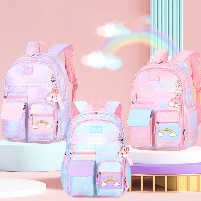 New School Backpack Ultra Light Chiropractor Cute Colorful School Bag for Girls Waterproof Children Kindergarten Small Backpack