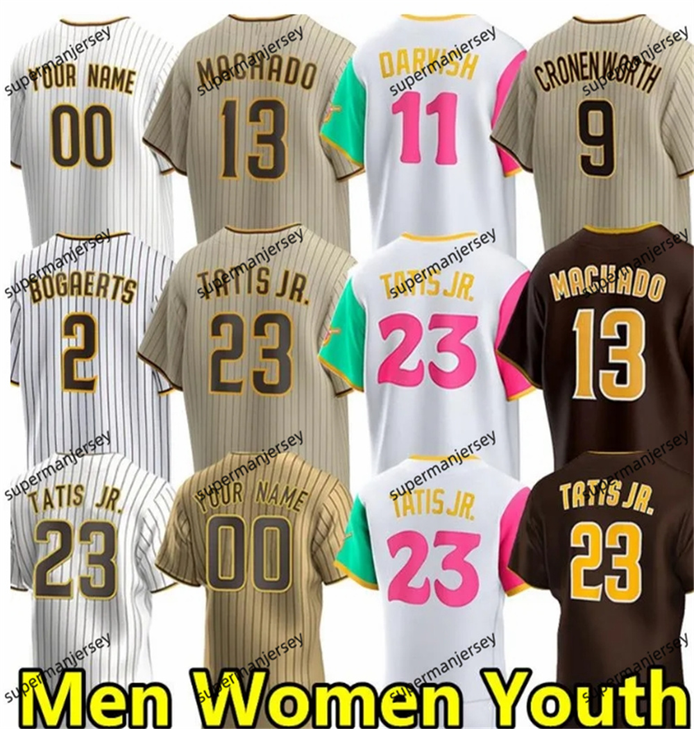 2024 Custom Baseball Jerseys for Men Women Youth Xander Bogaerts , Fernando Tatis Jr. , Padres , Manny Machado , Yu Darvish , Ha Seong Kim , Joe Musgrove , Jake Cronenworth jersey