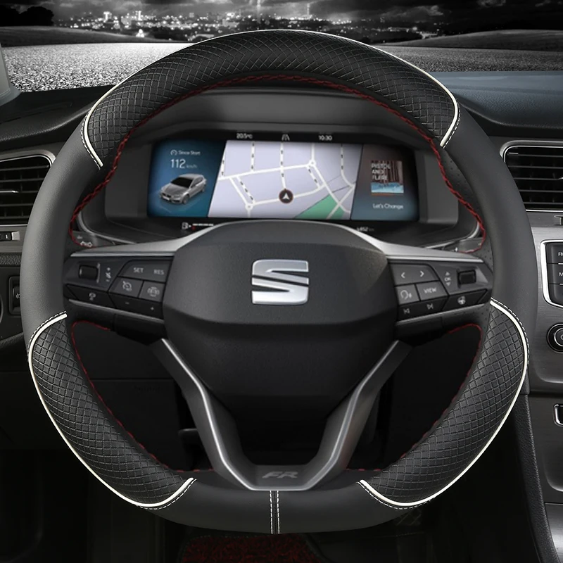 for Seat Arona FR Xperience 2017~2021 Car Steering Wheel Cover PU Leather Non-slip Auto Accsesories Fast Shipping
