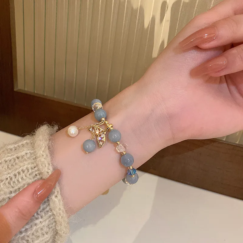 Game Genshin Impact Bracelet Tartaglia Childe Cosplay Women Crystal Beads Whale Pendant Bracelets Jewelry Accessories Gifts