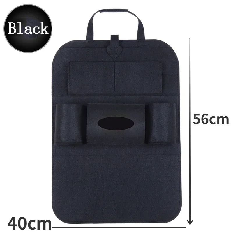 Car Backseat Organizer with Tissue Box Tablet Holder Auto Back Seat Storage Cover Protector for Travel Road Trip Kids Toddlers