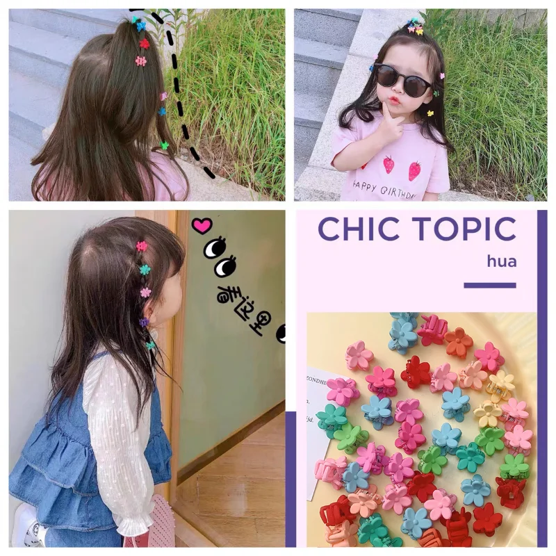 30Pcs/Bag Cute Colorful 2025 Girls Baby Heart Flower Crown Animals Colorful Hair Claws Sweet Hairpins Hair Clips Kid new Hair Accessories