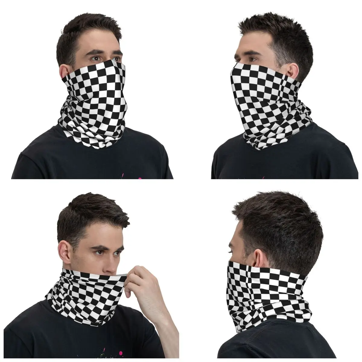 Ska Checkerboard Winter Headband Neck Warmer Women Men Ski Hunting Tube Scarf Reggae Music Face Bandana Gaiter