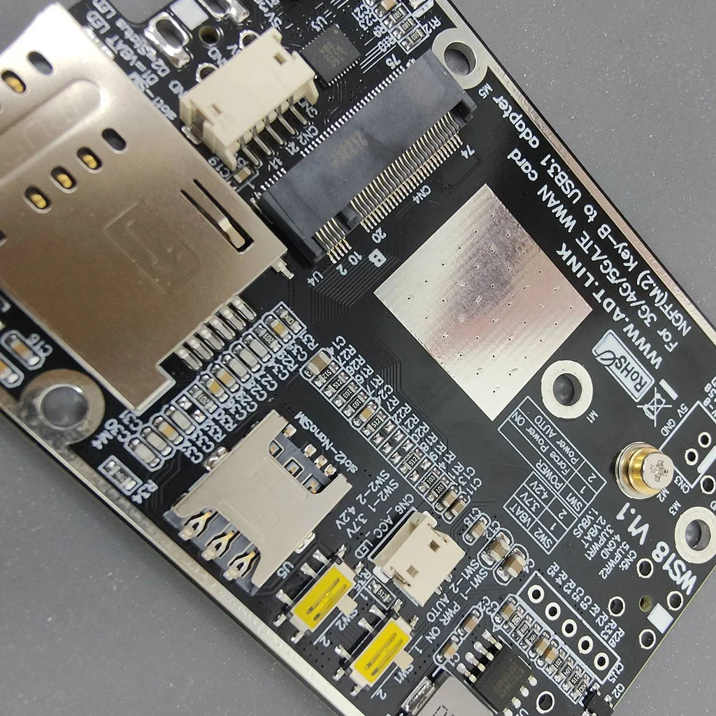 M.2 B-Key WWAN 5G IoT Card Slot To USB Tyep-c 4G LTE 5G Module Unicom Mobile Telecom Modular Adapter Card Support 2230/3042/3052