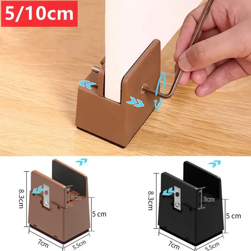 Adjustable Furniture Leg 2025 Risers Bed Foot Pads Heavy Duty Square Round 2 new 4 Inch Sofa Table Chair Leg Risers with Screw Clamp