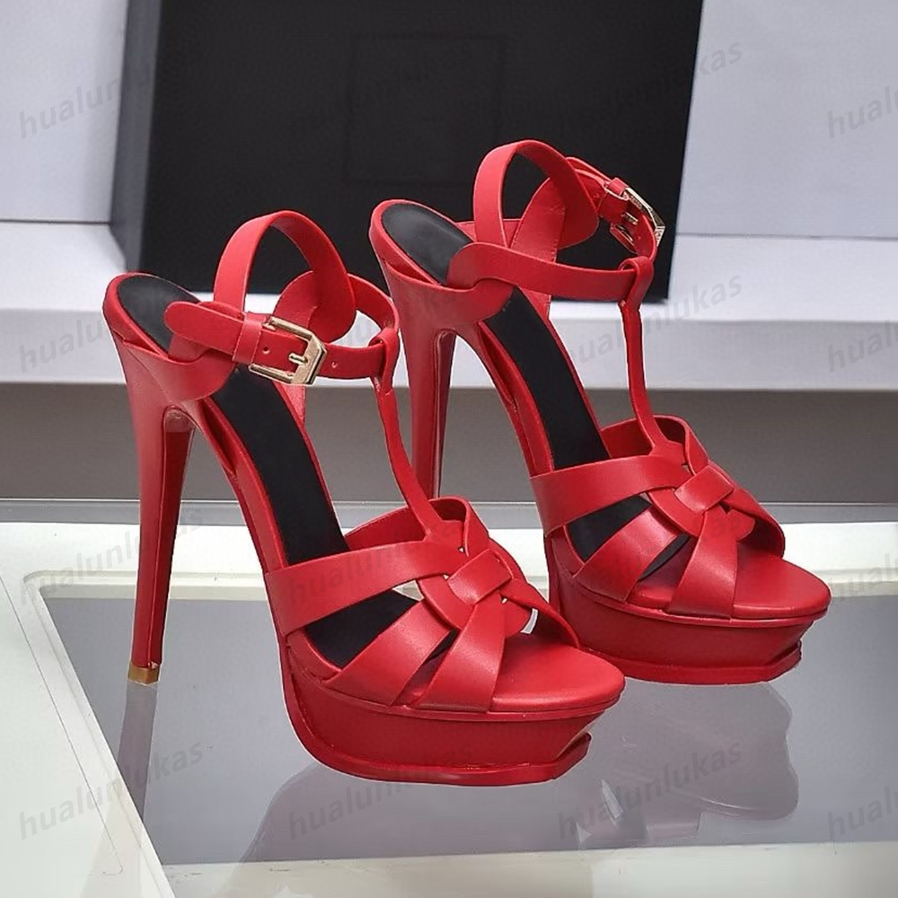 summer Women platform Sandal High Heels Sandals stain patent leather Luxury Designers Evening shoes women Buckle strap stiletto sandal 35-42