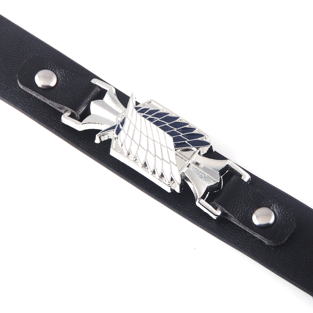 Anime Attack On Titan Bracelet Shingeki No Kyojin Wings of Liberty Unisex Leather Bracelets For Women Men Cosplay Jewelry Gift