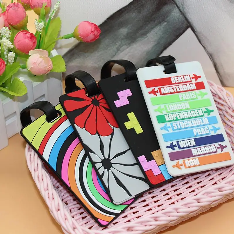 Portable PVC Luggage Tag Suitcase Identifier Label Baggage Boarding Bag Tag Name ID Labels Privacy Luggage Labels for Travel Bag