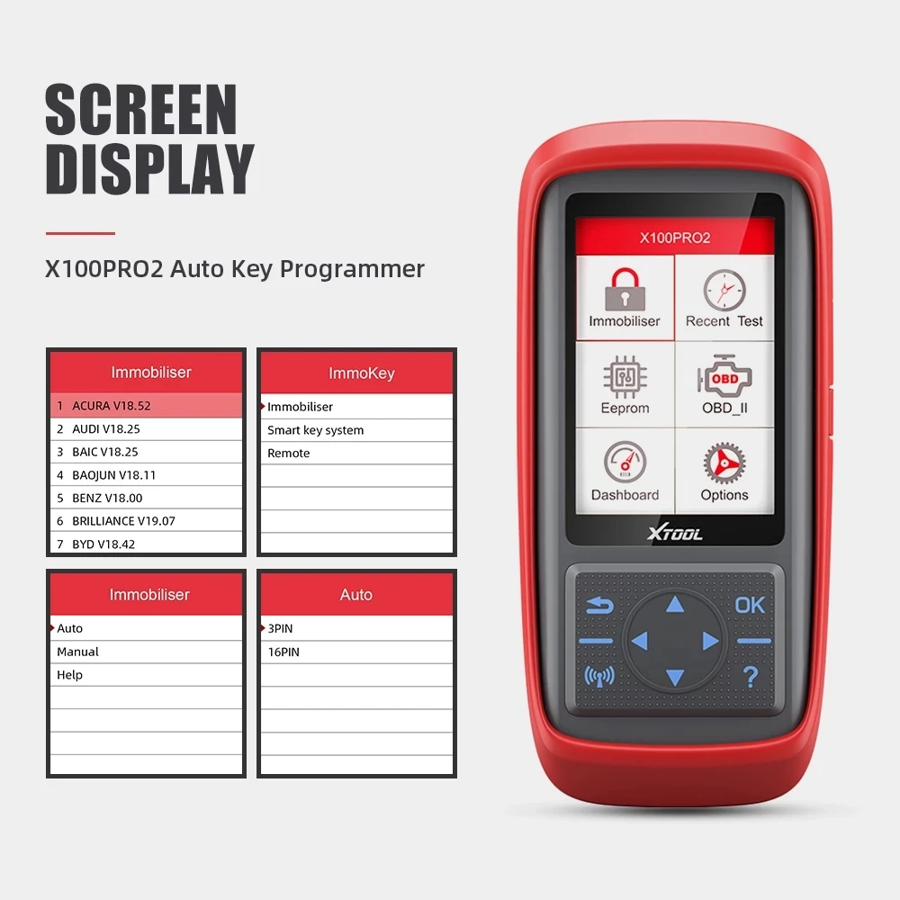 XTOOL X100 Pro2 Car OBD2 Automotive Key Programmer with EEPROM Adapter Key Fob Immobiliser Code Reader Free Online Update