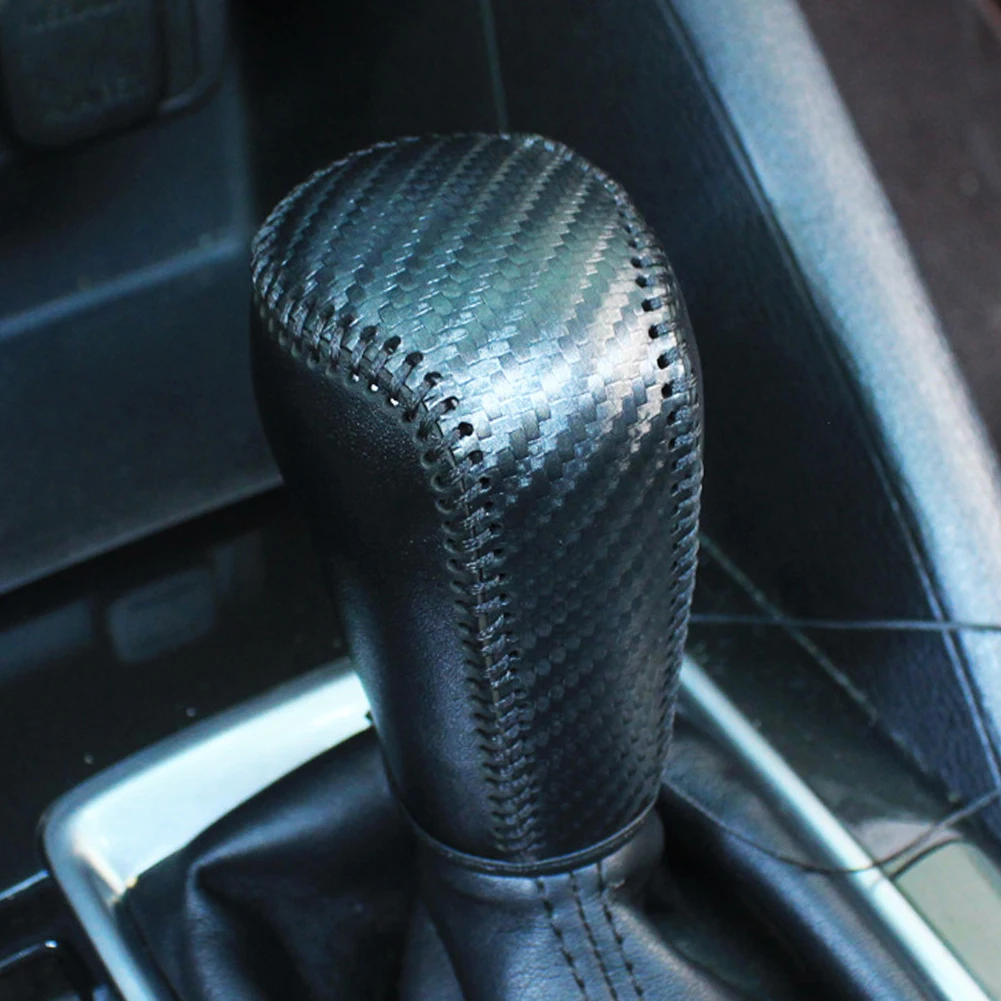 Car Leather Shift Knob Cover for Mazda 3 Axela Atenza CX-5 CX3 CX-3 CX5 2015-2020 AT Gear Head Collars Handbrake Covers