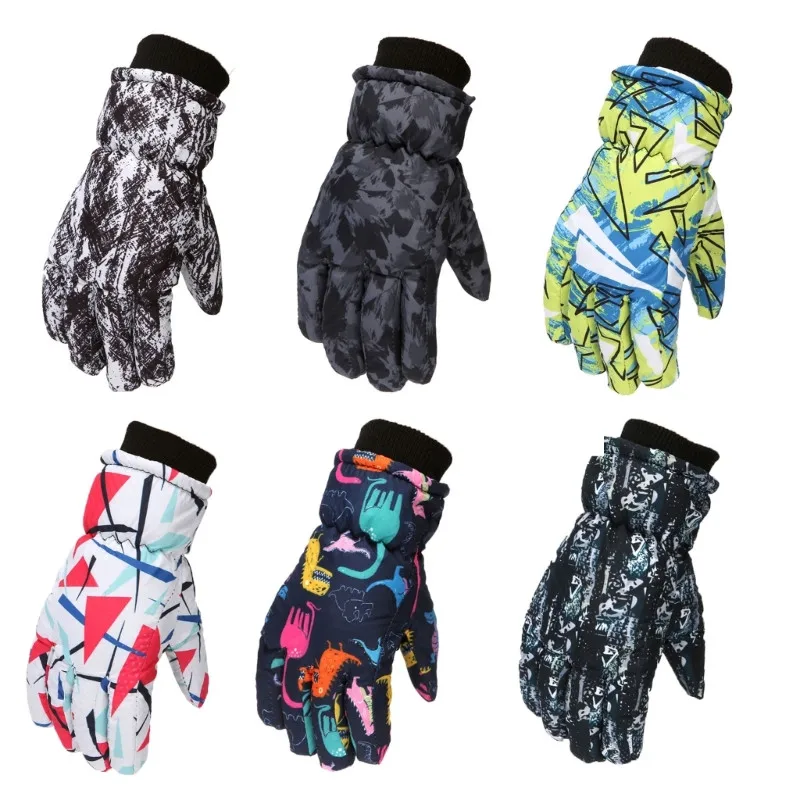 Thermal Children Ski Gloves Waterproof Windproof Winter Outdoor Kids 2025 Sports Gloves for 4-12Y Baby Non-slip new Full Finger Mittens
