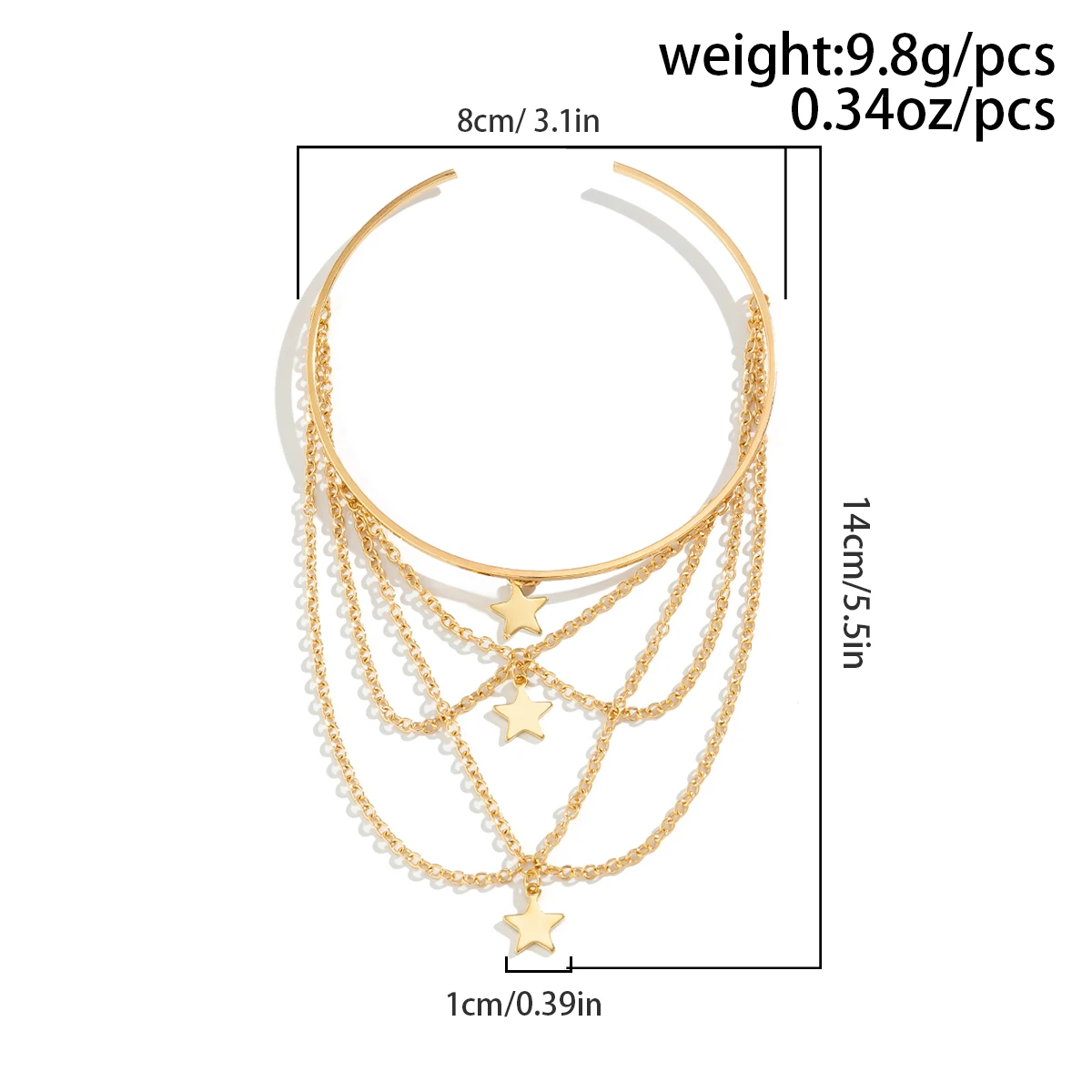 Ingemark Punk Gold Color Sequin Open Upper Arm Bracelet for Women Vintage Star Rod Pendant Cuff Bangles Couple Jewelry Gift New