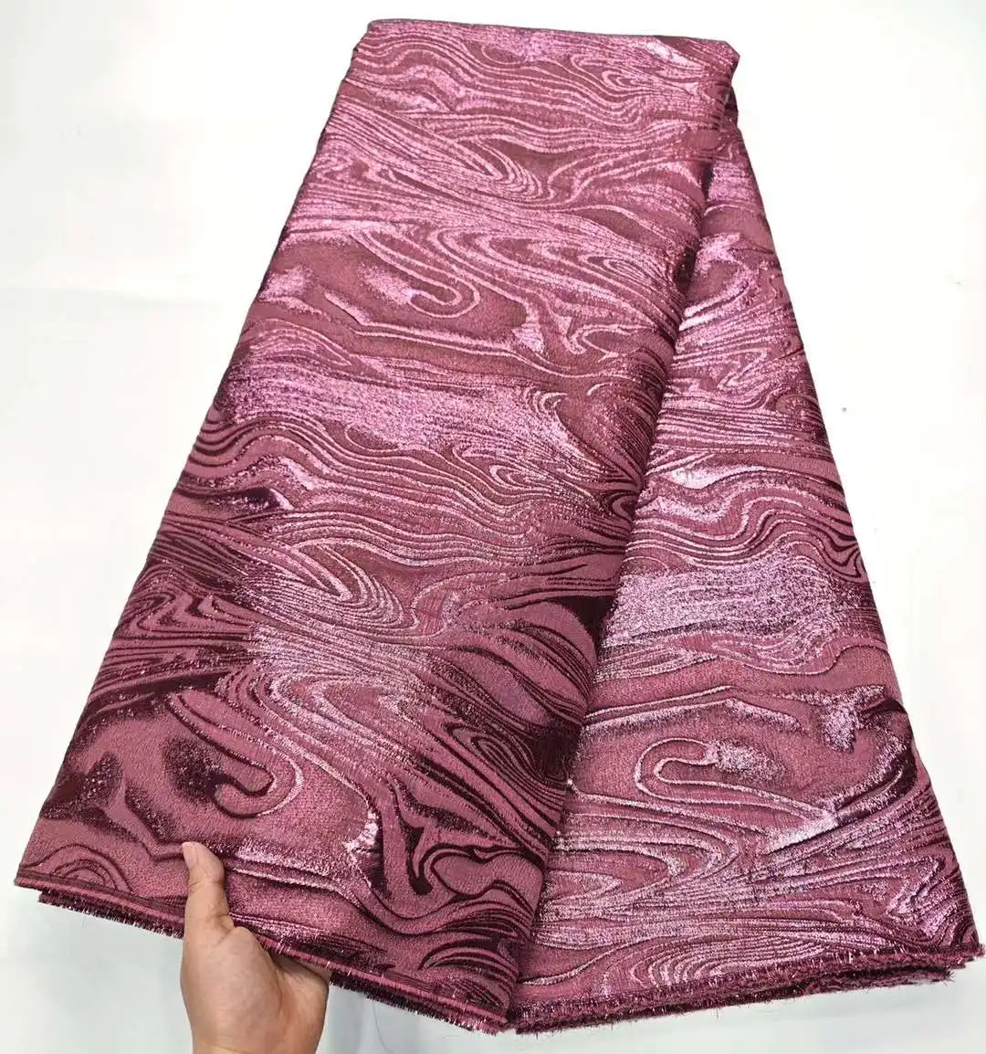 High Quality Brocade Fabric Jacquard 2024 Lace African Damask Fabric Material for Clothes Women 2025 Sewing Nigerian Fabric new 5 Yards