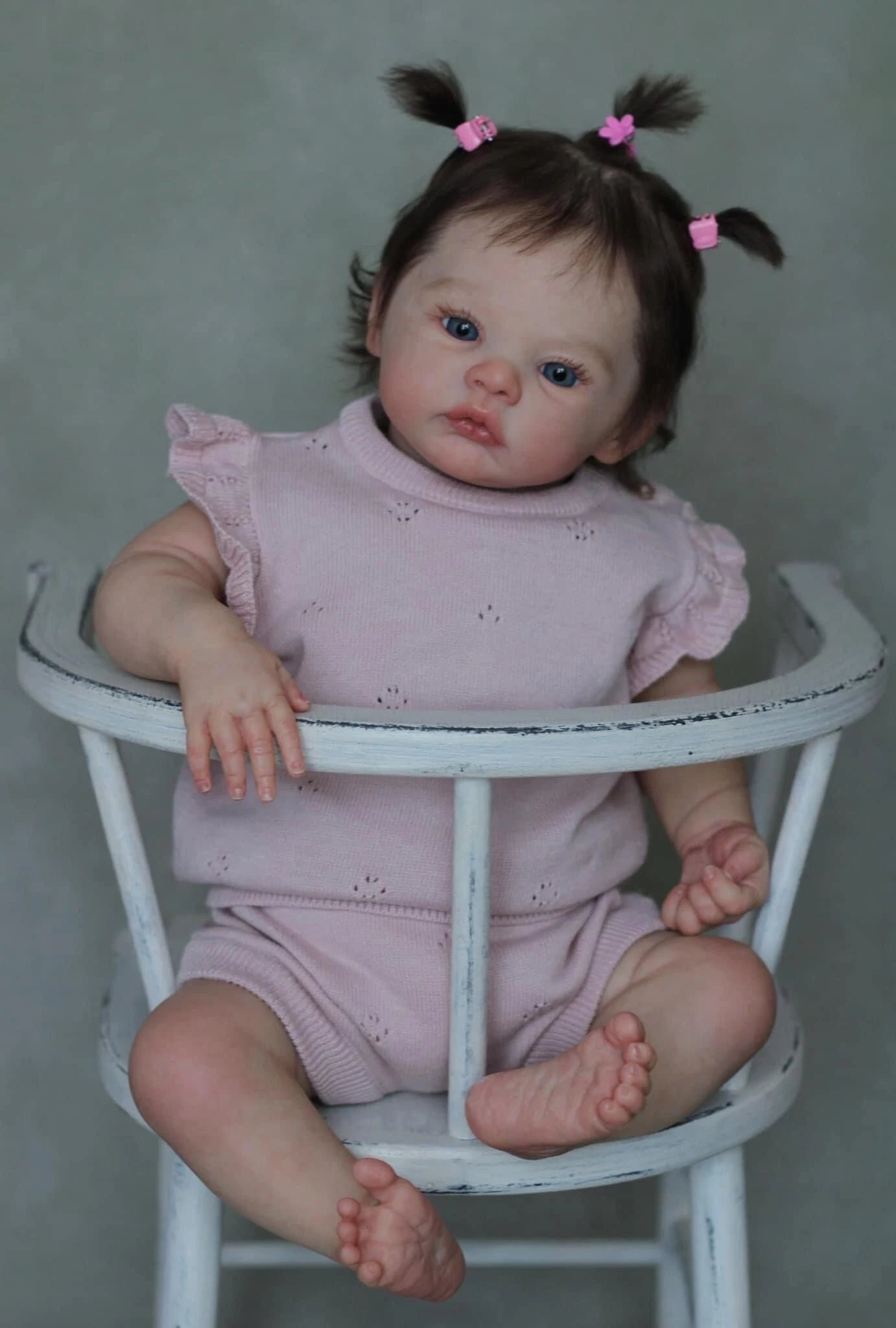 NPK 46CM Newborn Baby Girl Reborn Doll Meadow Soft Cuddly Body Lifelike Soft Touch 3D Skin with Visible Veins Art Doll