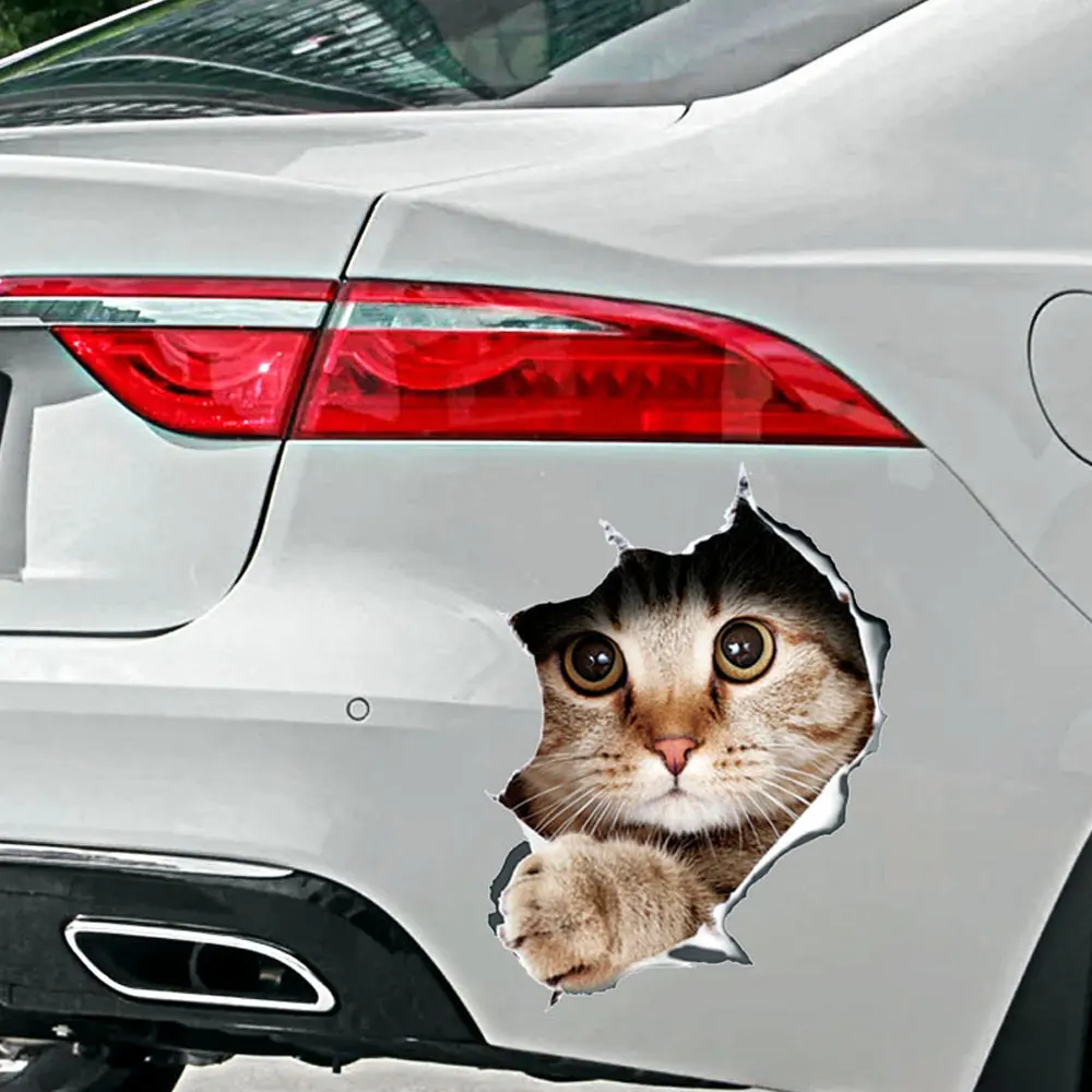 new 2025 TQQTQQ 1Pcs 3D Dog Cat Car Sticker Cute Funny Pet Dog Decal Creative Modified Stickers Waterproof Car Styling Decorations