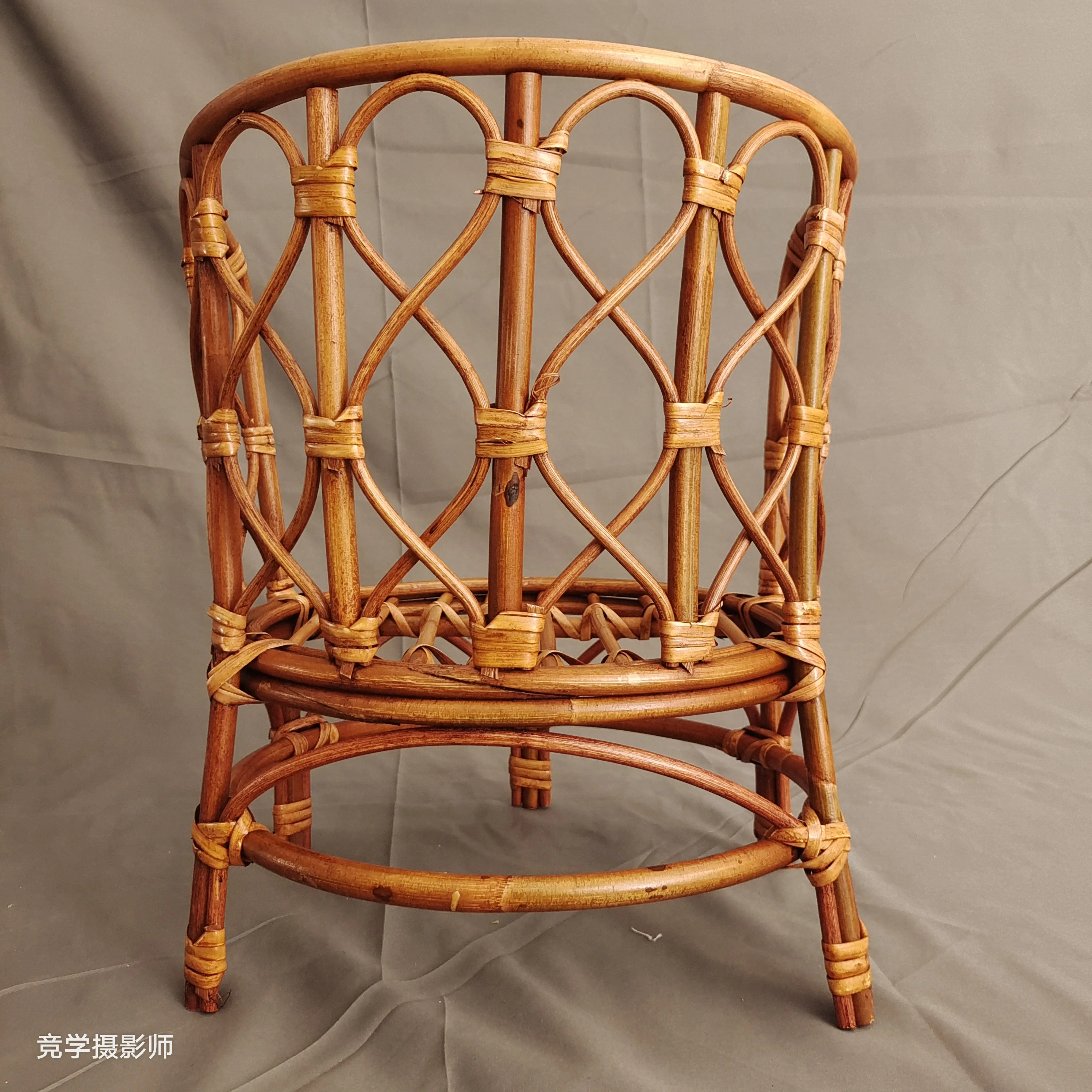 Newborn Photography Props Basket Handmade Vintage Bamboo Chair Newborn Photo Posing Props Baby Record Growth Kids Mini Chair