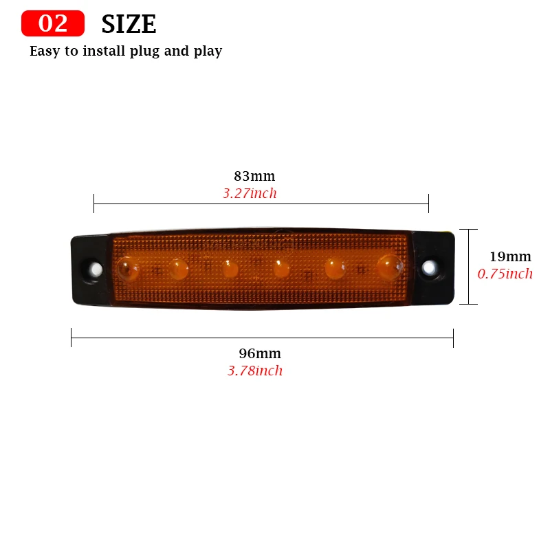 10Pcs 12v 24v Led Bus Side Marker Indicators Lamp Car Signal Brake Rear Warning Trailer Lights for Scania Truck Accessories