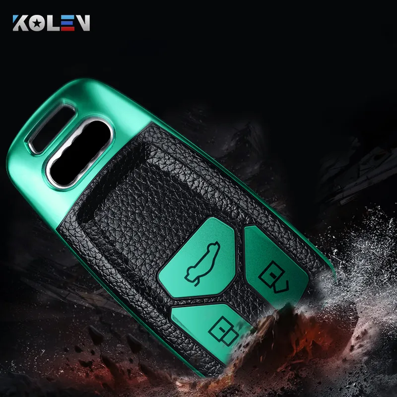 Leather+TPU Car Remote Key Cover Case Shell For Audi A4 B9 A5 A6L A6 S4 S5 S7 8W Q7 4M Q5 TT TTS RS Coupe Styling Accessories