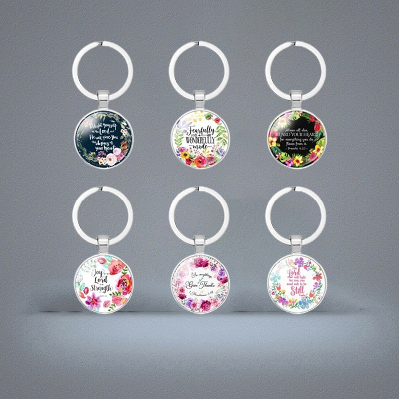 17 Styles Bible Verse Key Chain Women Men Keyrings Keychains Car Key Holder Scripture Quote Faith Jewelry Gift Keyf