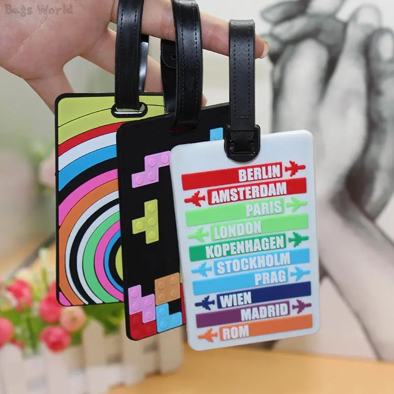 Portable PVC Luggage Tag Suitcase Identifier Label Baggage Boarding Bag Tag Name ID Labels Privacy Luggage Labels for Travel Bag