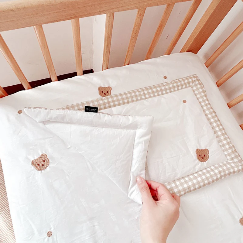 MILANCEL New Baby Low Pillow Infant Cute Embroidered Animals Pillow