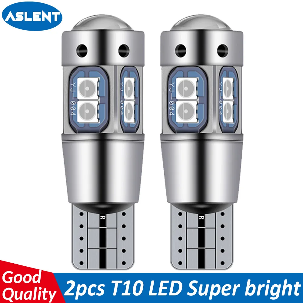 ASLENT 2PCS High Quality T10 W5W 168 192 Led Tail Light 3030 10smd 12V 2025 new Car Led Auto Lamp CANBUS NO Error Car Marker Parking Bulb