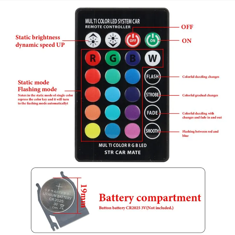1set T10 W5w RGB LED Bulb Remote Control COB Lamp Car Interior new Lighting Reading 2025 Wedge Dome Trunk License Plate Light 12V