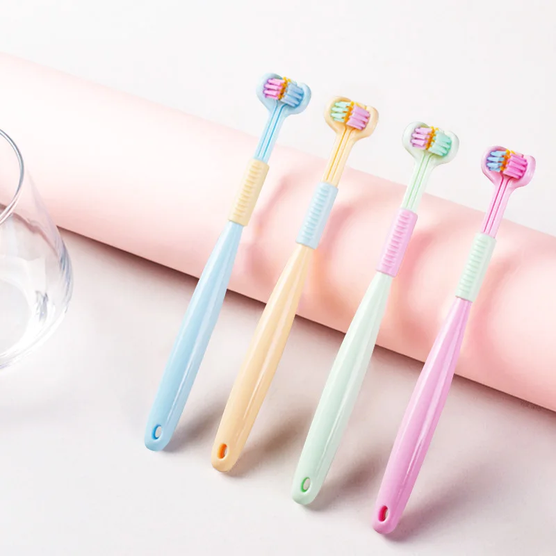 Children Toothbrush Kids 360 Degree 3 Sides Deep Oral Cleaning Teeth Soft Bristle Brushteeth Cleaner Boy Girl Teeth Care 4-12yso