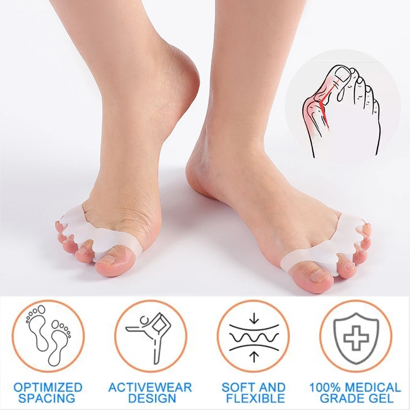 new Pexmen 2Pcs Toe Separator Spacers Toe Straightener Bunions and Restore Toes to Their Original Shape 2025 for Men and Women