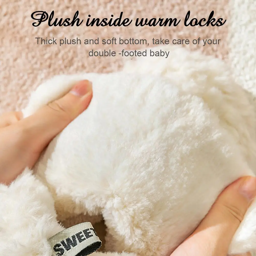 Winter Athletica Fleece new Boots Women's Fuzzy Fleece Sole Booties Our With House Fleece Slippers Booties Lovely Rubber 2025 Warm H2Y1