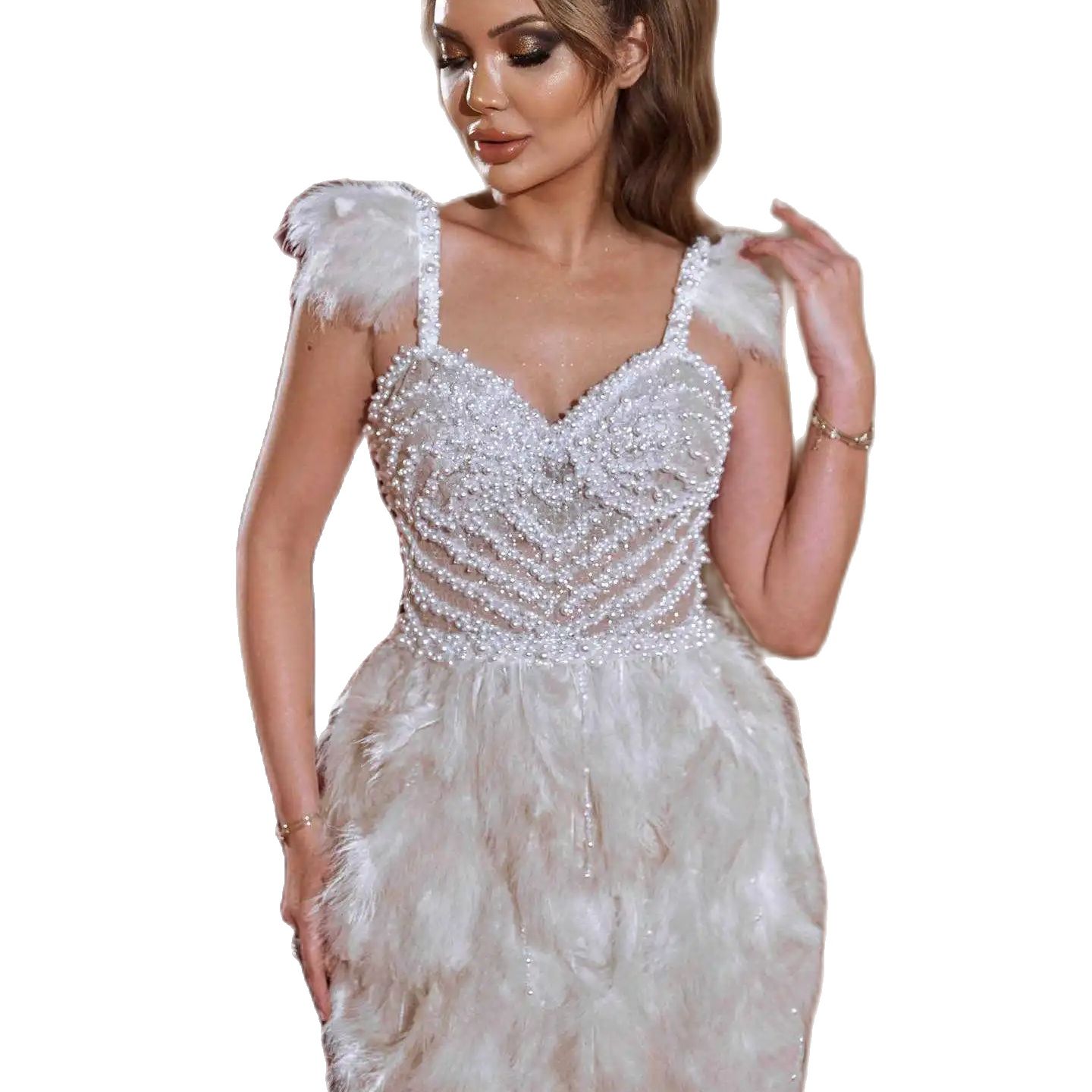 Luxury Beading Mermaid Wedding Dress Sexy Pearls Beading Spaghetti Straps Bridal Gowns Beads Bride Dress For African Women