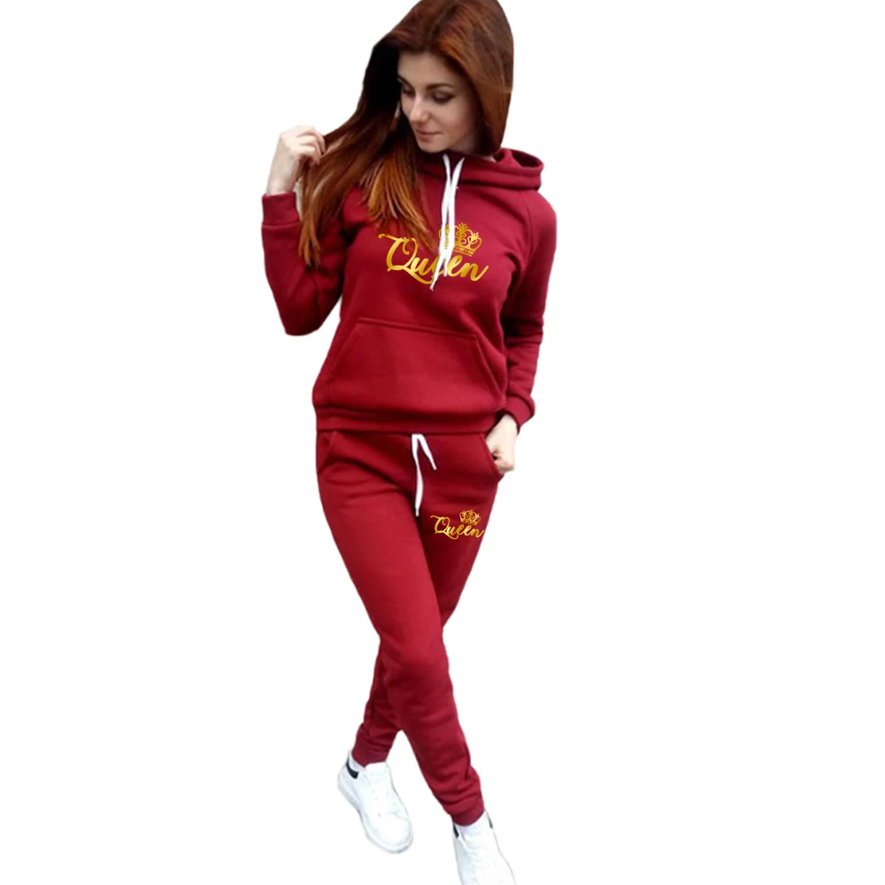 Parent Children's Family Clothes King Queen Prince new Parent-Child Tracksuits Women Men Boys Girl Kids Hoodies 2025 + Pants 2 Piece Set