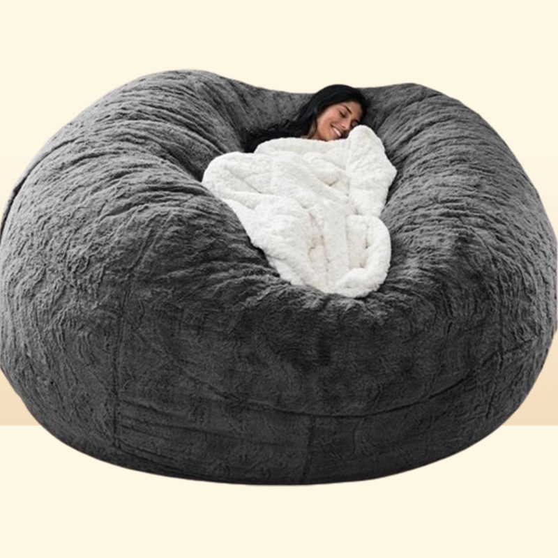 Chair Ers Super Large 7Ft Nt Fur Bean Bag Er Living Room Furniture Big Round Soft y Faux Beag Lazy Sofa Dh7Gj9904958
