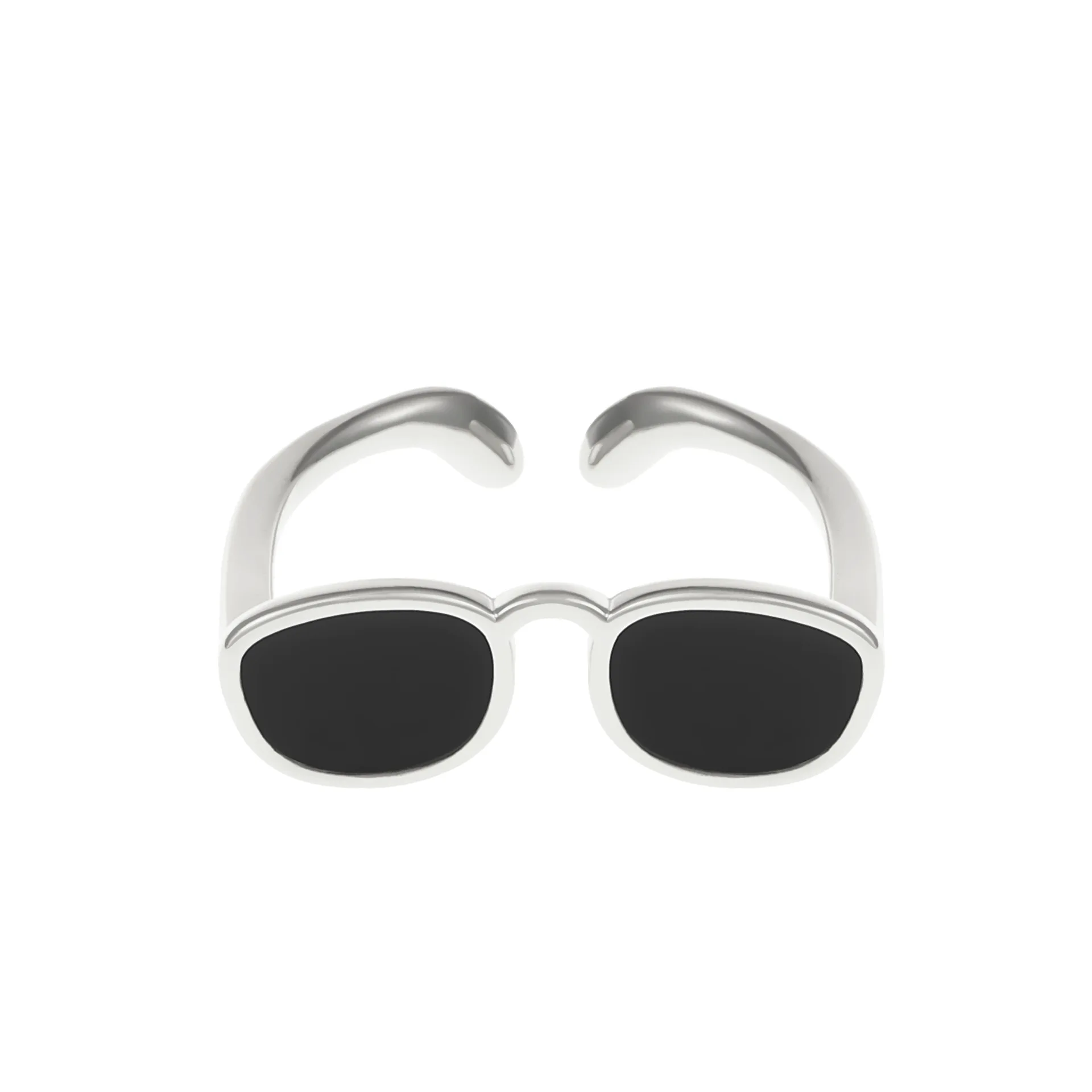 Small Crystal Glasses-shape Finger Ring Couple Jewelry Index Finger Sunglasse-shape Rings new For Women Jewellery Anel 2025 Bague Anillos