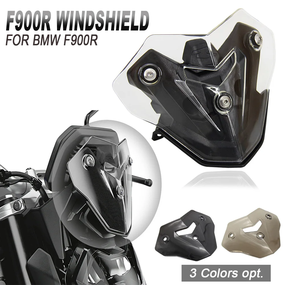 F900R Motorcycle Windscreen Windshield Shield Screen with Bracket For BMW F 900R F900R F 900 R Smoke Black Color Transparent
