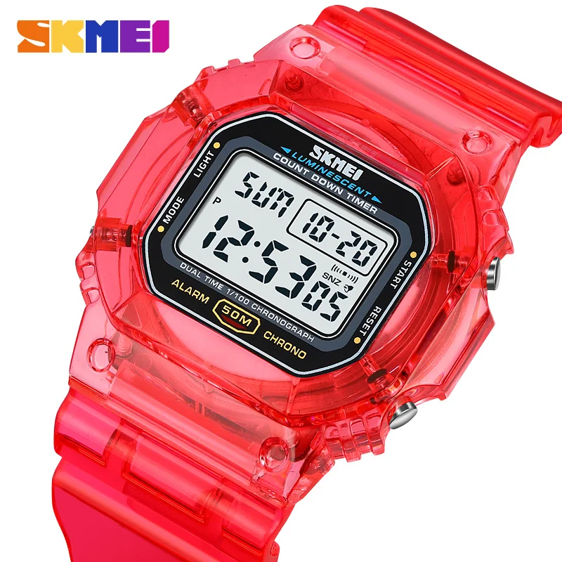 Skmei new Back Light Digital Sport Watches Women Casual Stopwatch Alarm 5Bar 2025 Waterproof Female Ladies Wristwatch Relogio Feminino