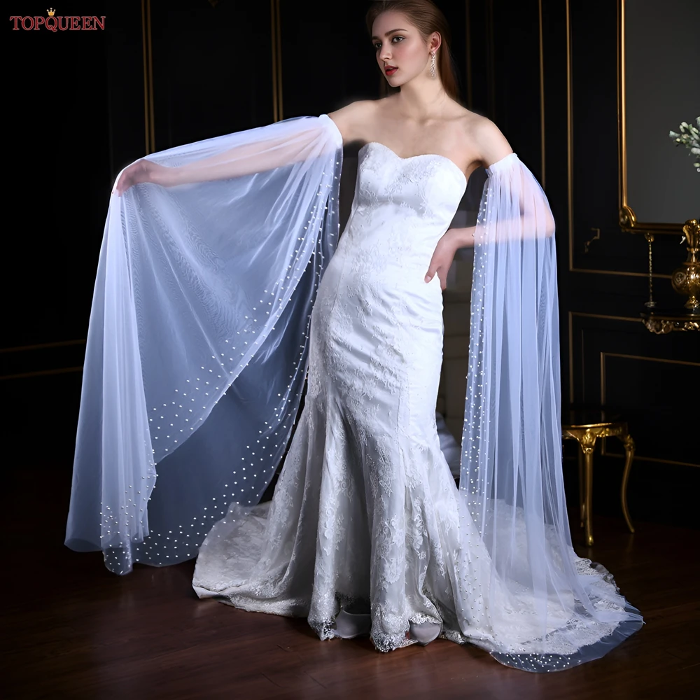 new TOPQUEEN VM19 Detachable Sleeves for Wedding 2025 Shrug Bridal Sleeve Removable Long Sleeves Boleros Wedding Accessories DIY Shrugs