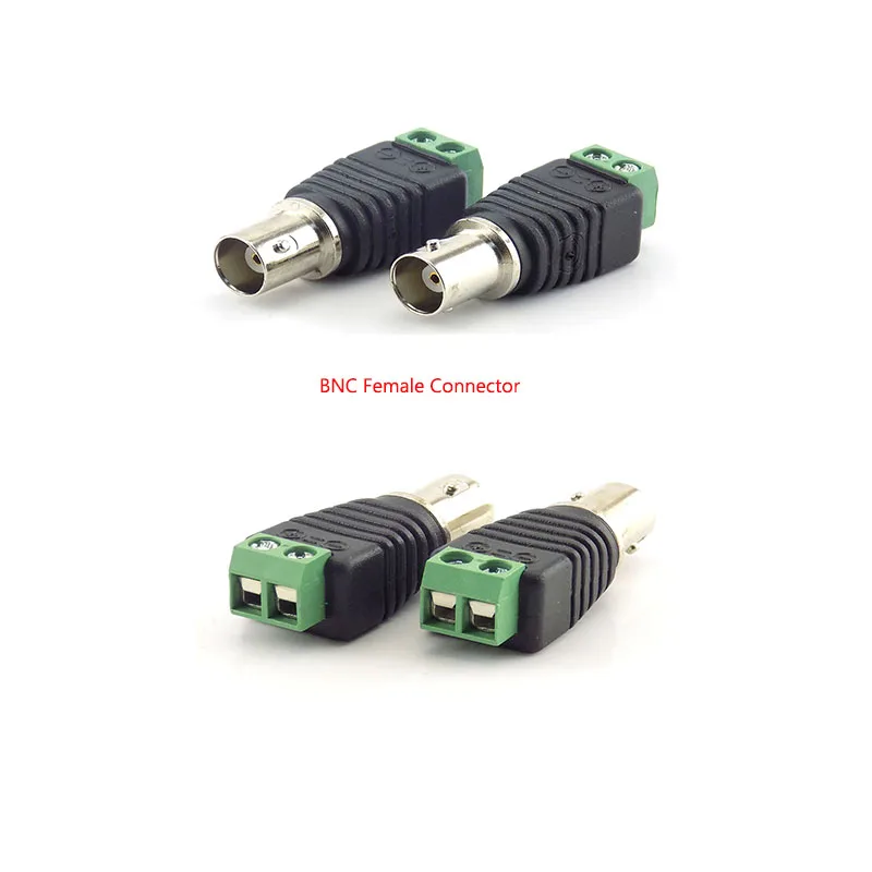 5pcs 12V DC BNC Male female Connector Coax Cat5 to BNC Female Plug for Led Strip Lights Video Balun CCTV Camera Accessories