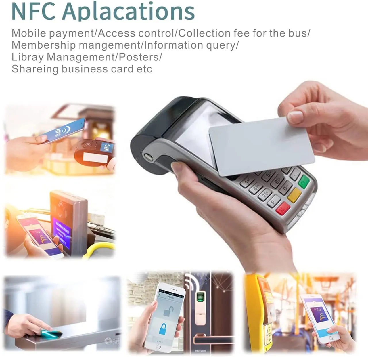 10Pcs NTAG215 NFC 215 Tags Rewritable Blank White Card Universal Label RFID Tags for NFC Phone and Device Available NFC Labels