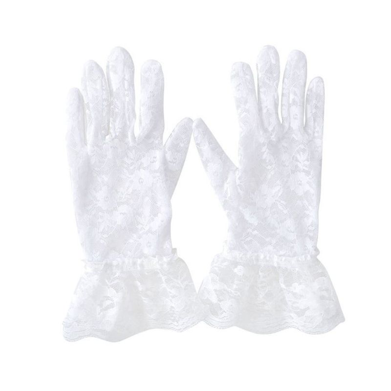 New Party Sexy Dressy Gloves Women High Quality Lace Gloves Paragraph Wedding Gloves Mittens Accessories Full Finger Girls Lace
