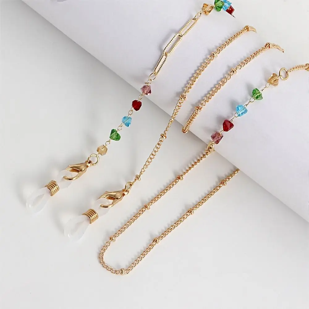 Color Trendy Metal Glasses Chain Holder 2025 Hanging new Chain Women's Hanging Neck Strap String Sunglasses Lanyard Rope