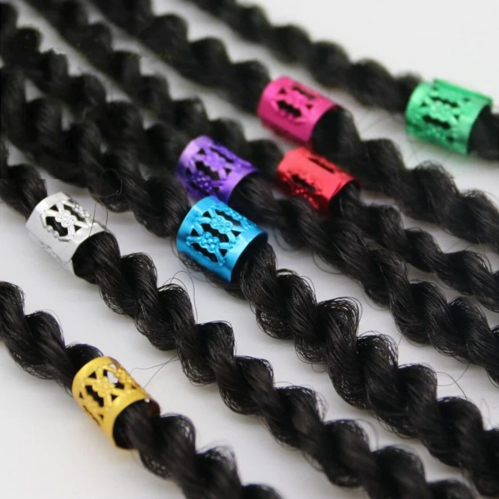 100pcs Gold Sier Dreadlock Hair Rings Adjustable Cuff new Clip Hair Braids Dirty Braids Bead Hairpin 2025 Girl Hair Accessorie Headwear
