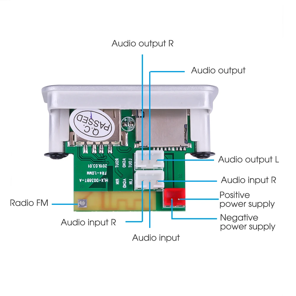 DC 12V Car USB MP3 Player Bluetooth 5.0 MP3 Decoder Decoding Board Module WMA WAV TF Card Slot USB FM For Speaker