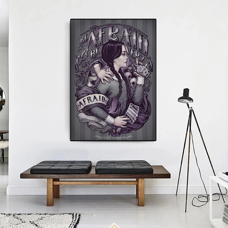 Addams Poster Classic Family Warm Horror Movie Wall Art Posters Pictures Canvas Painting for Coffee House Bar Living Home Decor