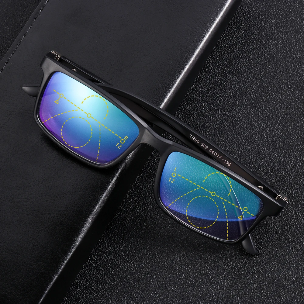 Progressive Bifocals Reading Glasses Anti Blue Light Presbyopia Eyeglasses Near Far Sight Spectacles Hyperopia Diopter +1.0-4.0