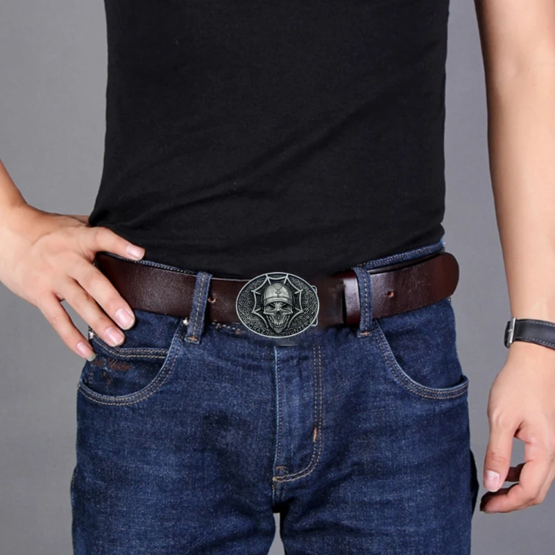Western Cowboy Bull/Skull Belt Buckle Metal Multiple Color Rock Belt Link Buckle Unisex Belt Buckle DIY Supplies