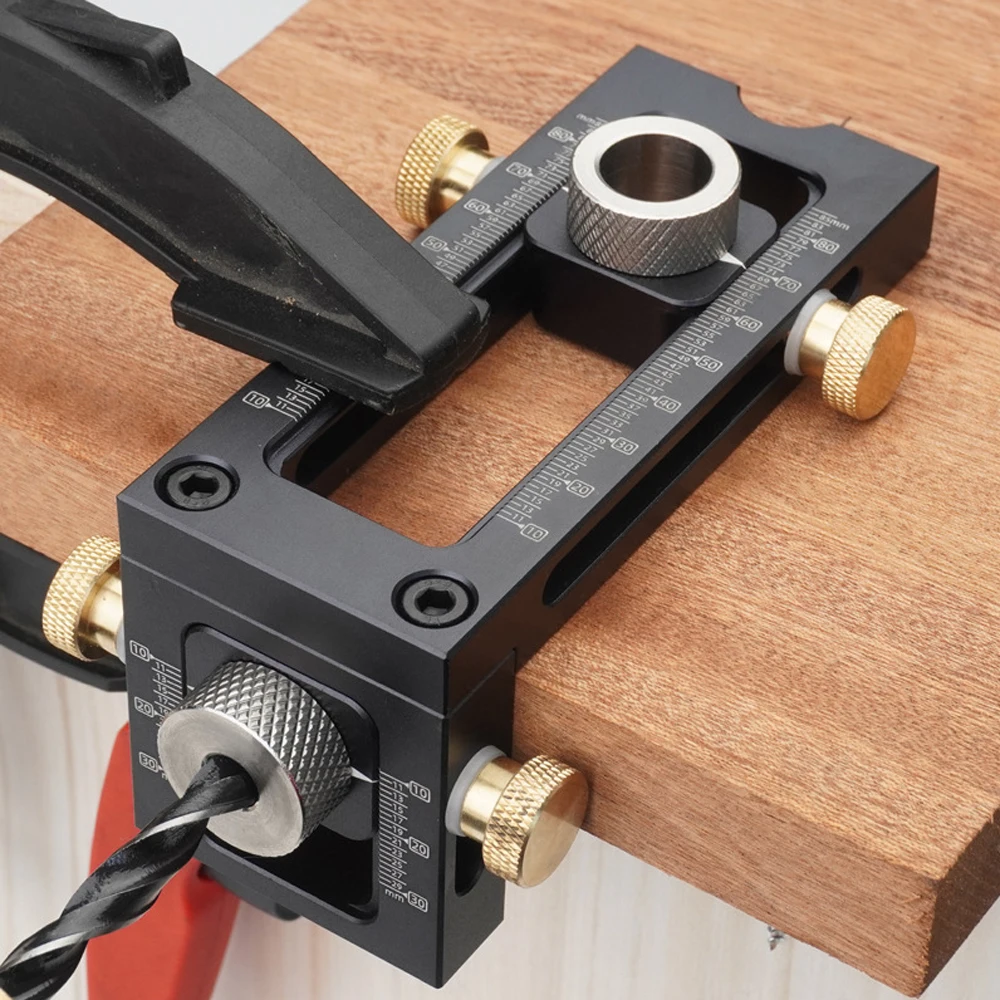Screw Jig Cross Oblique Flat Head Puncher Woodworking 2 in 1 Bed Cabinet Screws Punch Locator Adjustable Drill Puncher Locator